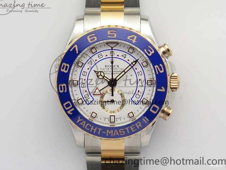 RG Blue Ceramic 116681 Version On RG JF SS Edition Dial SS Best New II Bracelet A7750 YachtMaster 1:1 0112
